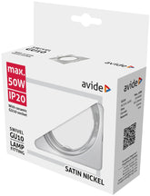 Avide GU10 Πλαίσιο Τετράγωνο Σαγρέ Σατέν Νίκελ